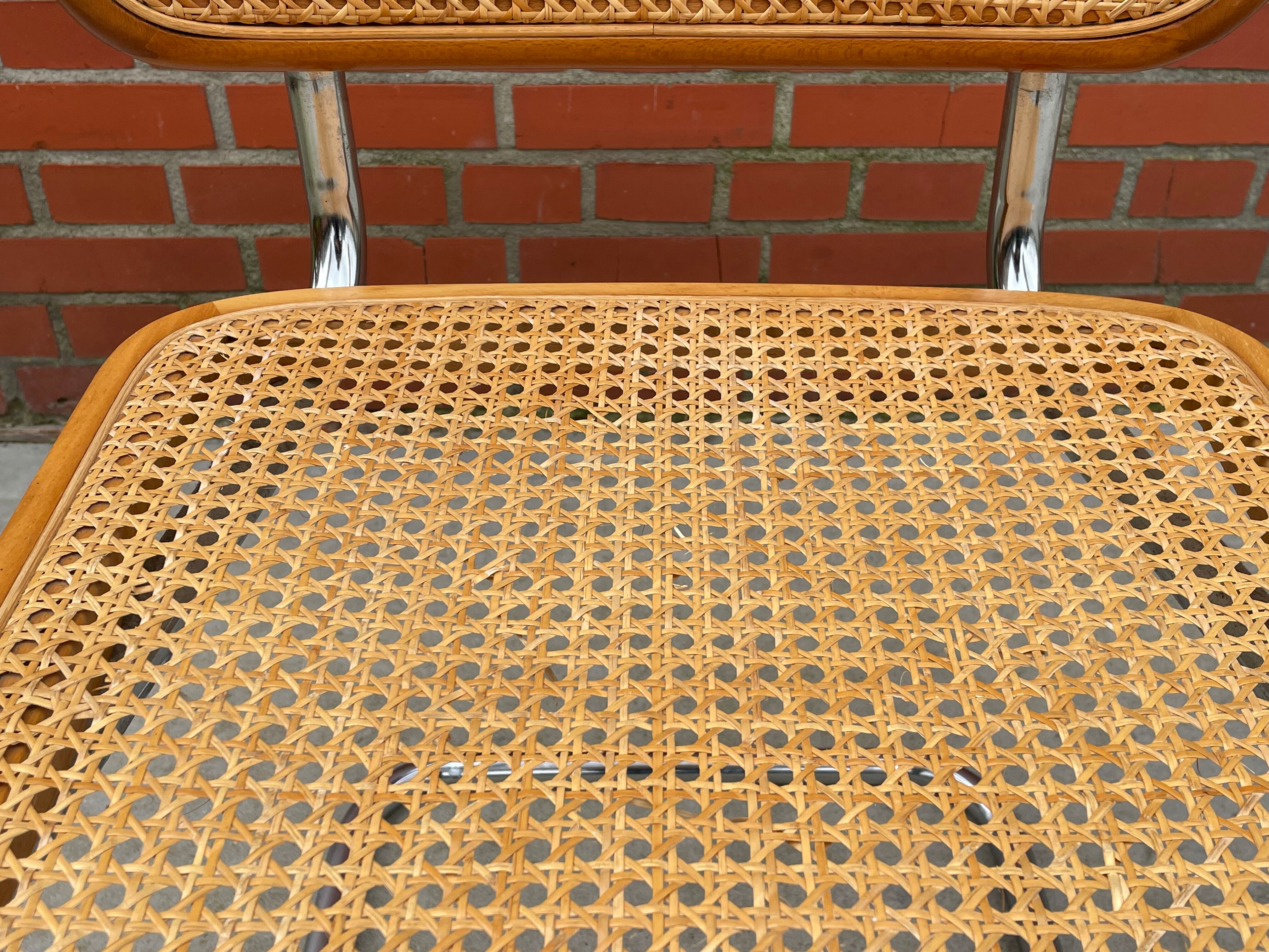 Chair Cesca model with armrests B64 in chrome