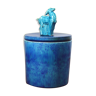 Pot art déco en céramique émaillée bleue