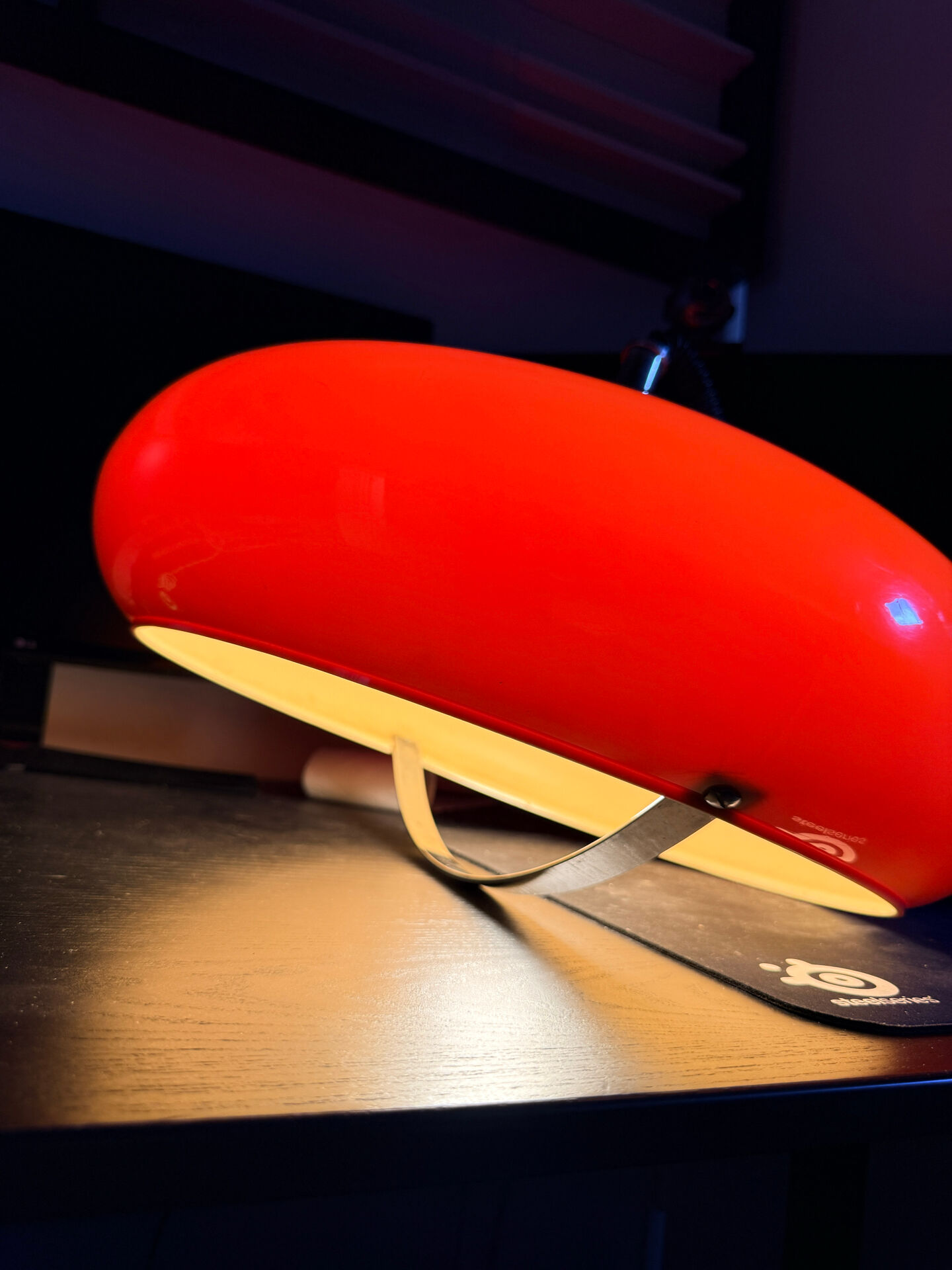 Suspension Space Age orange attribuée à Dijkstra Lampen