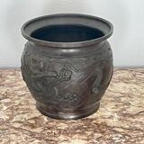 Cache pot bronze XIXème siècle Dragon
