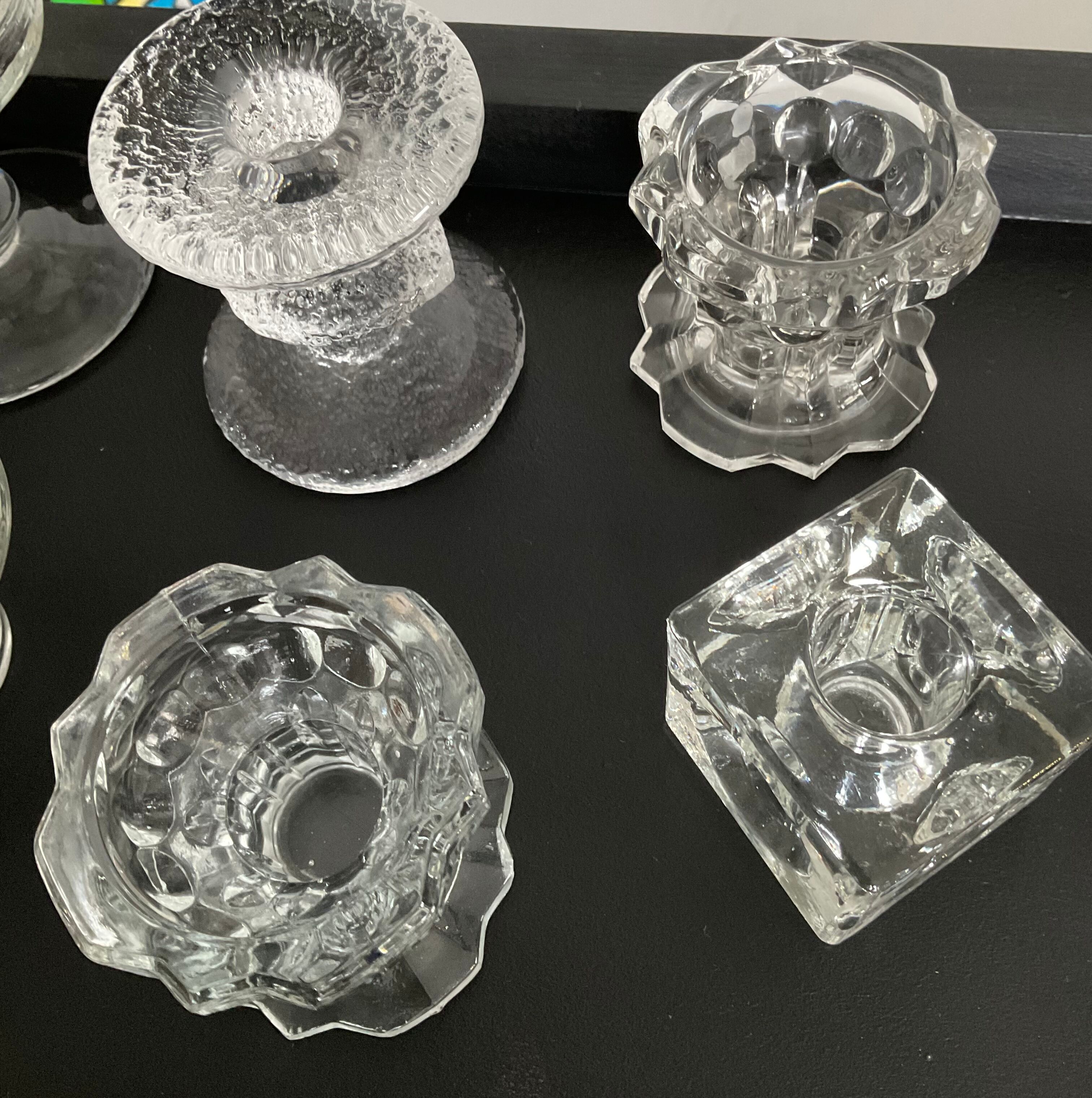 Series of 6 vintage candle holders 70s