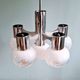 Mazzega chandelier in Murano glass and chrome-plated metal, 1970s