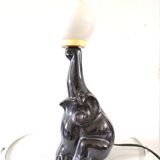 Lampe éléphant céramique design années 70