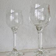 Lot 5 Verres à pied en cristallin sérigraphie transparent