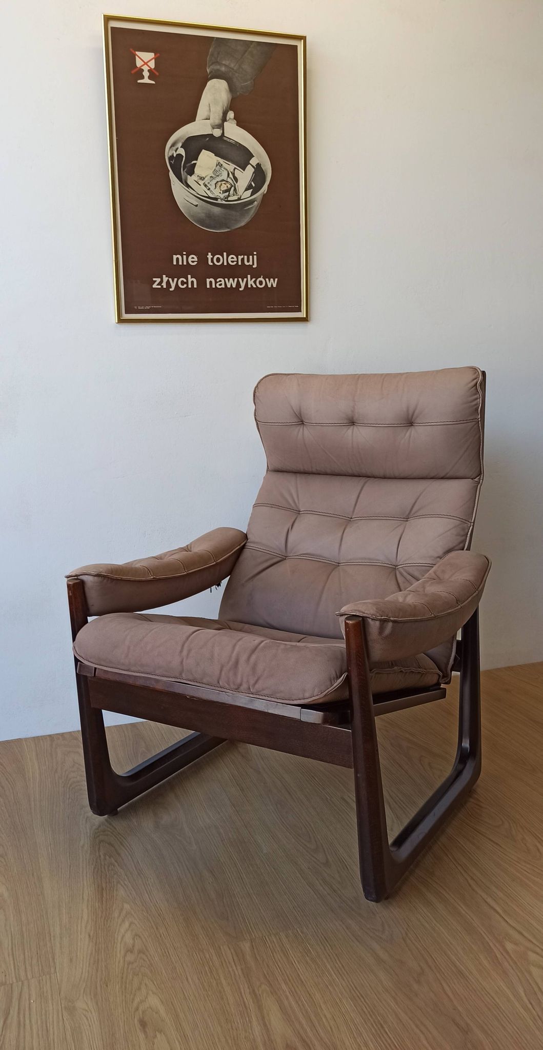 Genega Møbler leather armchair, Denmark, 1960s.
