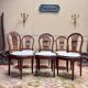 Set of six Louis XV style natural wood sheaf back chairs