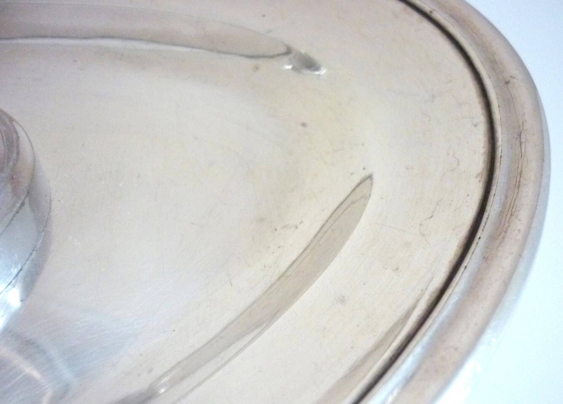 Large gravy boat on its frame, silver metal Cailar Bayard, 19th century