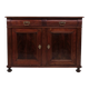 Low antique sideboard - hand polished mahogany - fixed shelves - 1880s