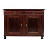 Low antique sideboard - hand polished mahogany - fixed shelves - 1880s