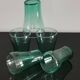 5 anciens verres vintage vert émeraude