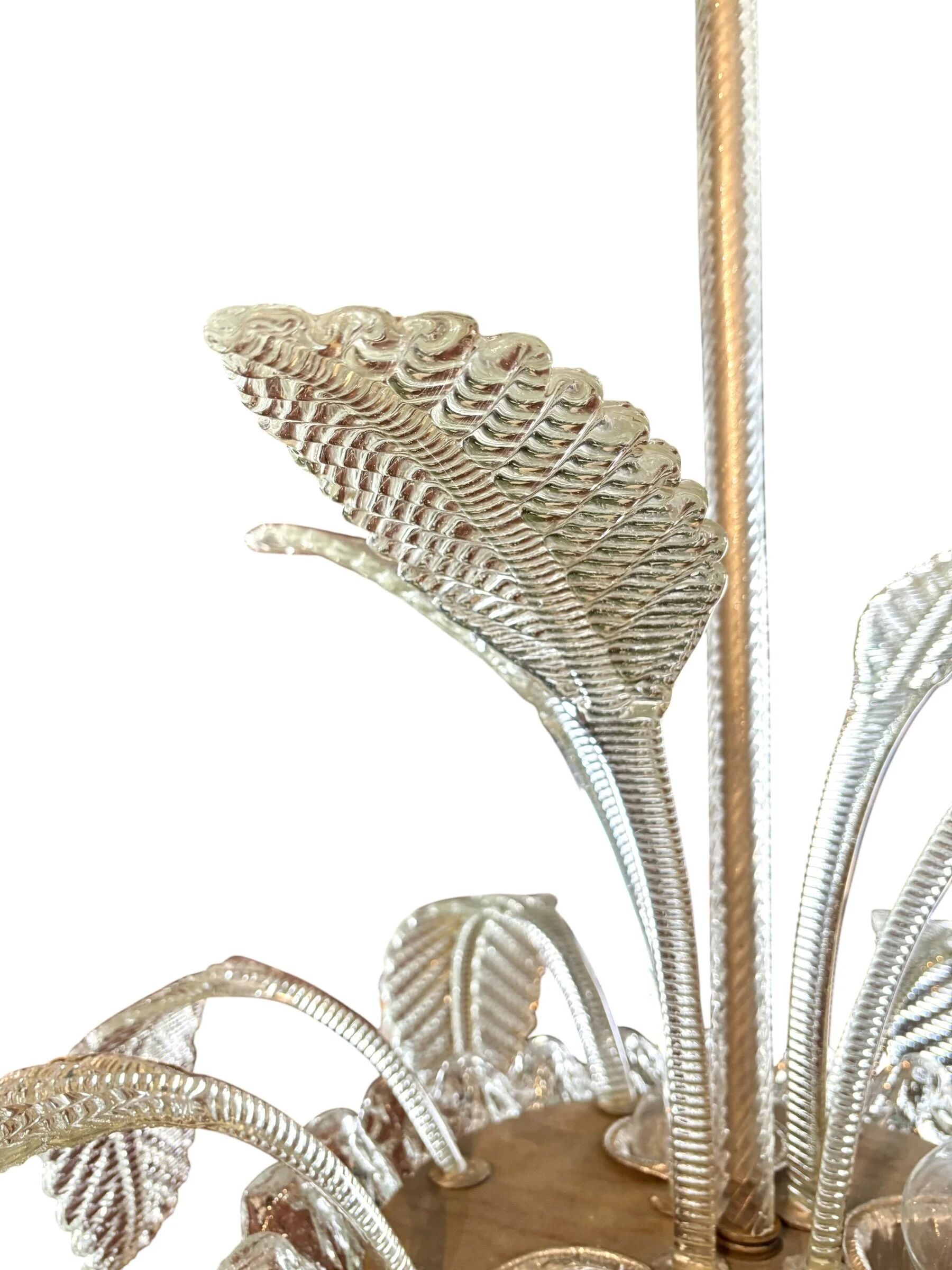 4-light glass chandelier attributed to Murano, 20th century