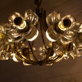 Lustre en laiton & fleurs Simon & Schelle.