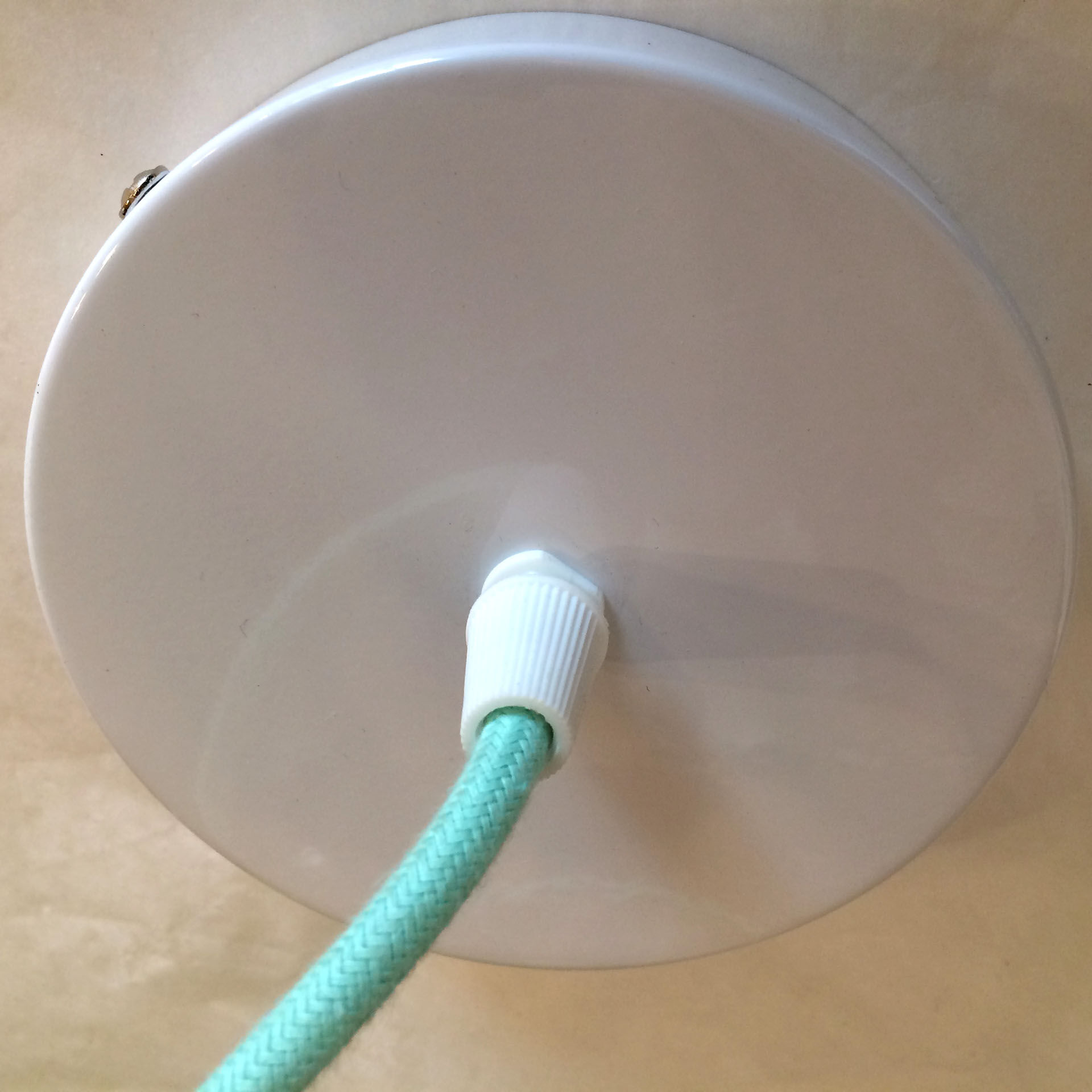 Hanging Lampshade opaline green vintage old Tulip glass