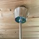 Chandelier, Pendant light, Ceiling light, 3 white and orange lampshades, 70s