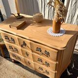 Louis XV chest of drawers in raw wood