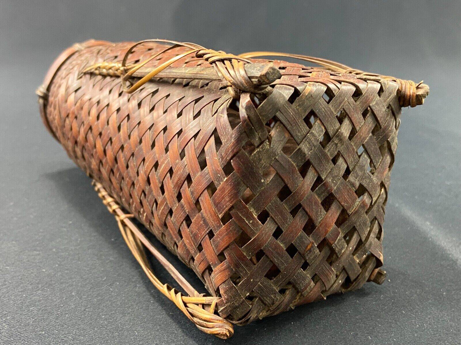 Hanakago vase in woven bamboo for Ikebana Japan late 19th century