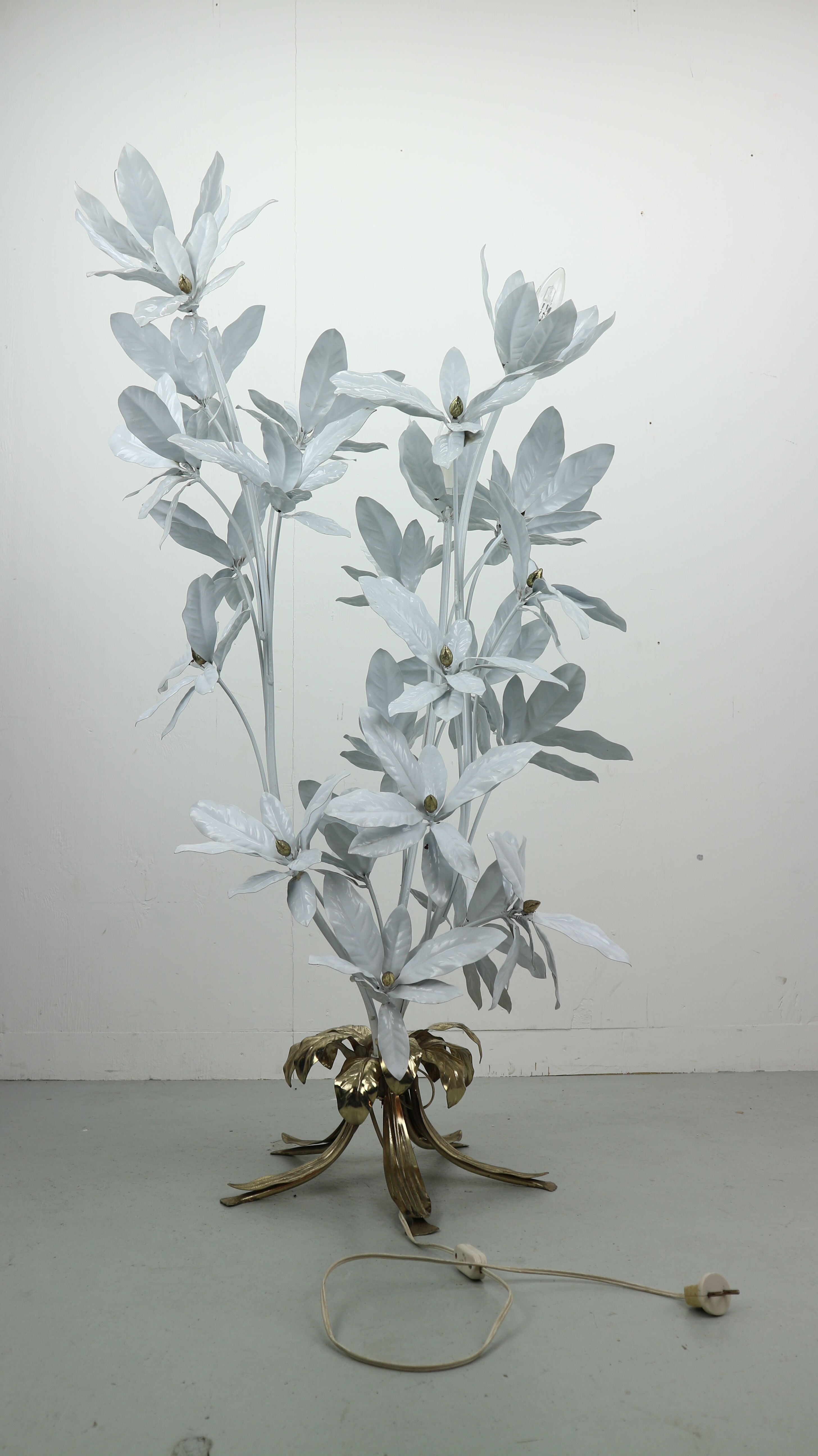 Flower Brass Floor Lamp, 1970s