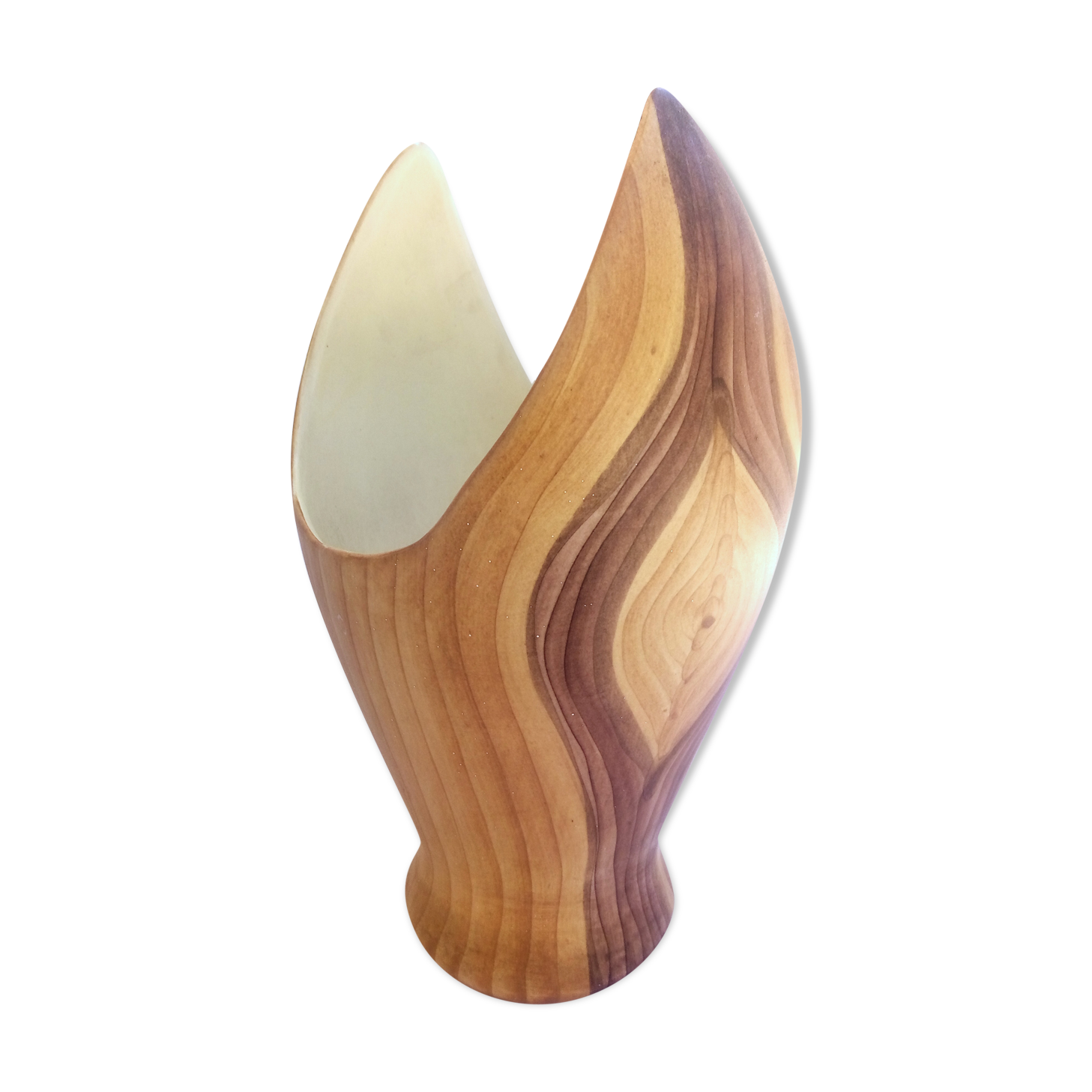 Vase earthenware imitation wood of Grandjean Jourdan