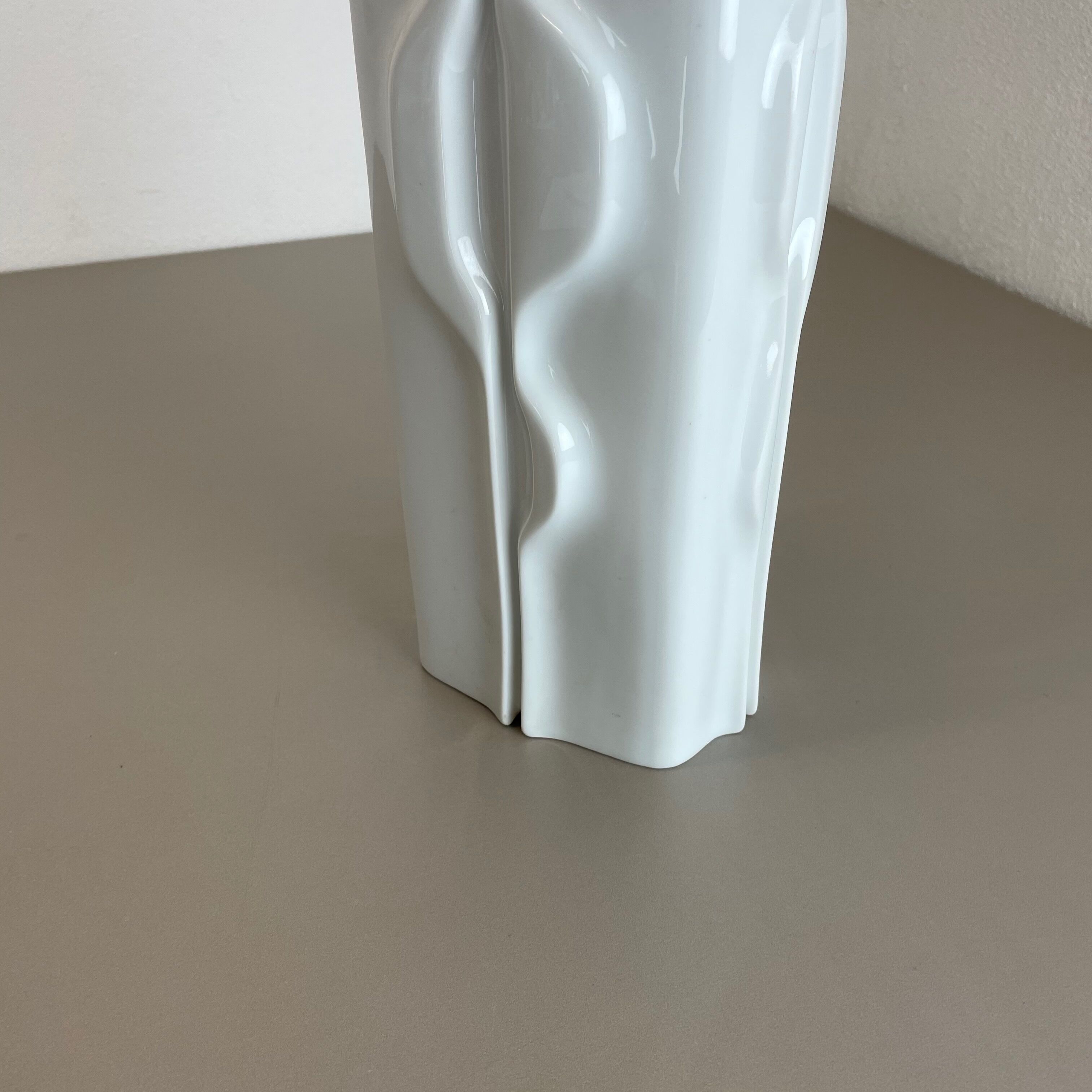 Large Op Art Vase Porcelain German Vase by Fürstenberg Ceramics, Germany, 1970s
