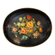 Large oval tray in painted sheet metal, Napoleon III style