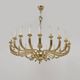 Italian Neoclassical Style 20-Light Brass Chandelier, 1950s