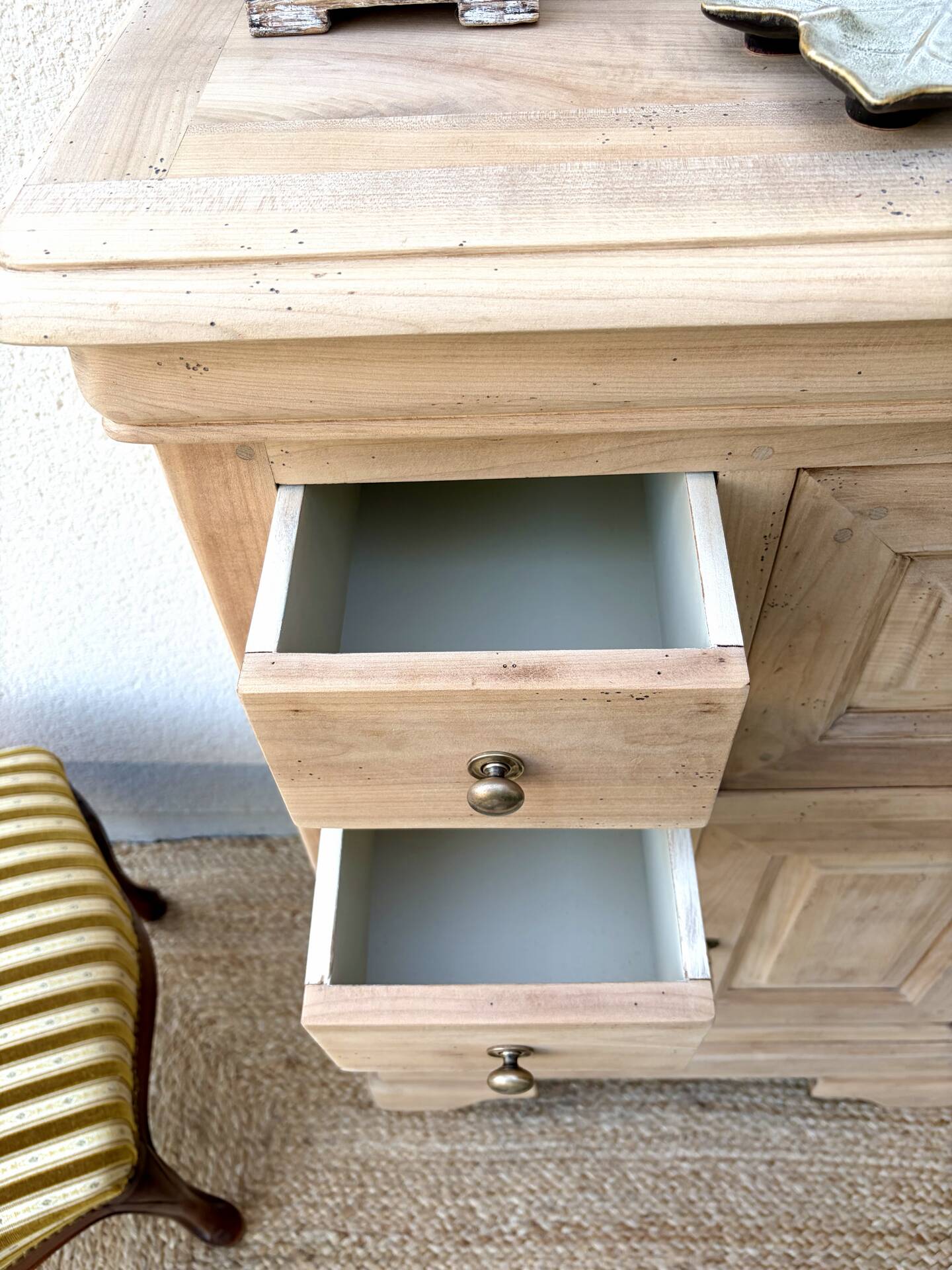 Small raw wood secretary
