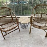 Vintage rattan armchairs