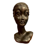 Vintage black Twiggy hat head.