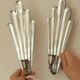 Pair of Swedish Pewter Wall Sconces, 1930s, by C.G. Hallberg, Stockholm
