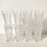 Verres hauts vintage moulé effet ciselé
