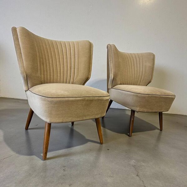 Ensemble de 2 fauteuils cocktail vintage / fauteuils / petits fauteuils