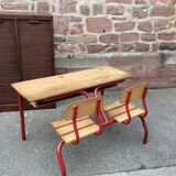 School desk school desk double vintage bench 1960