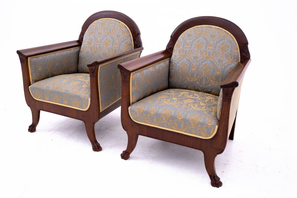 Biedermeier armchairs, Northern Europe, circa 1880.