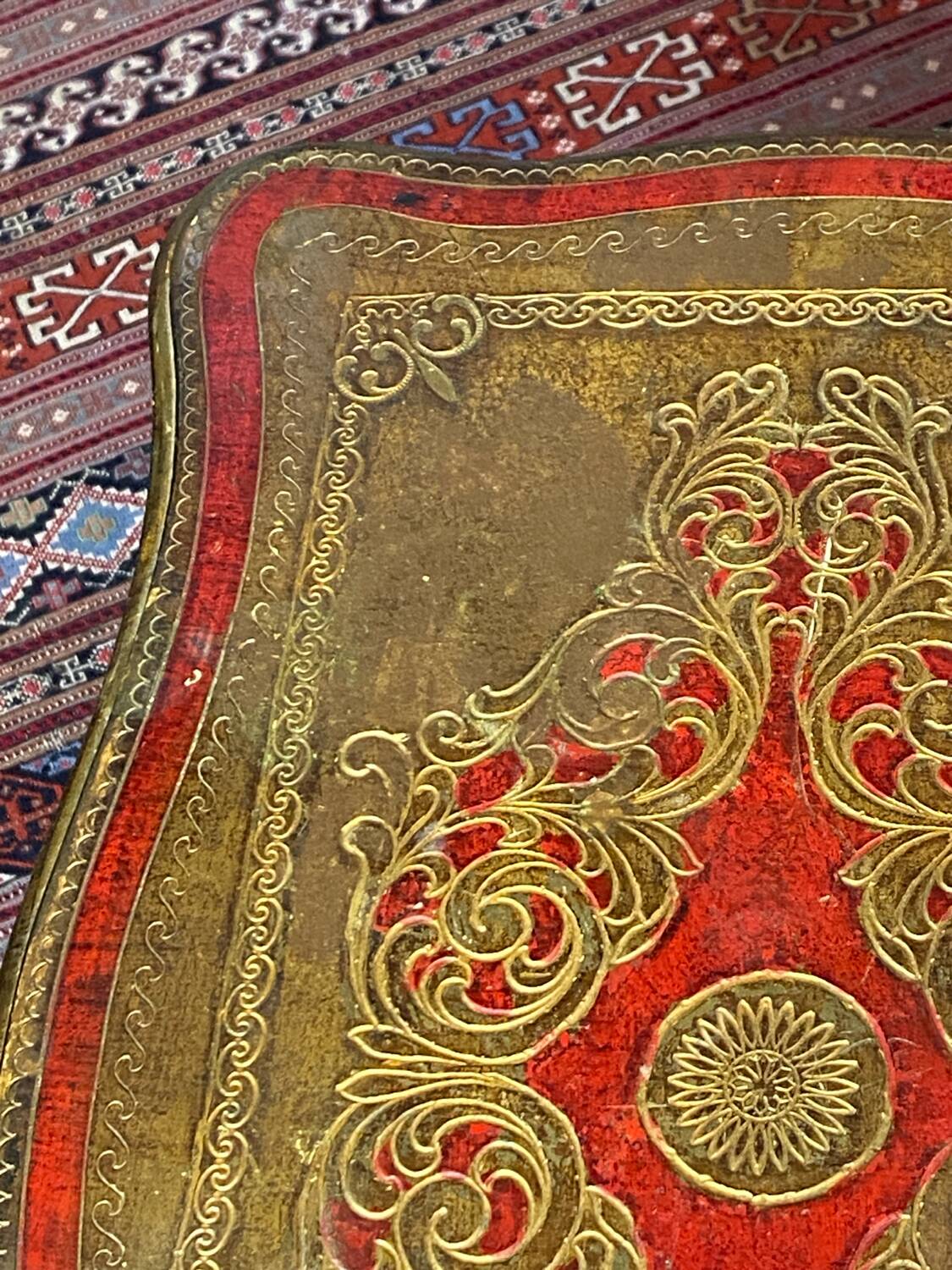 Florentine wooden side table