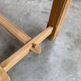 Oak farmhouse table and its 2 benches