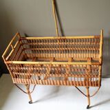 Vintage rattan cradle