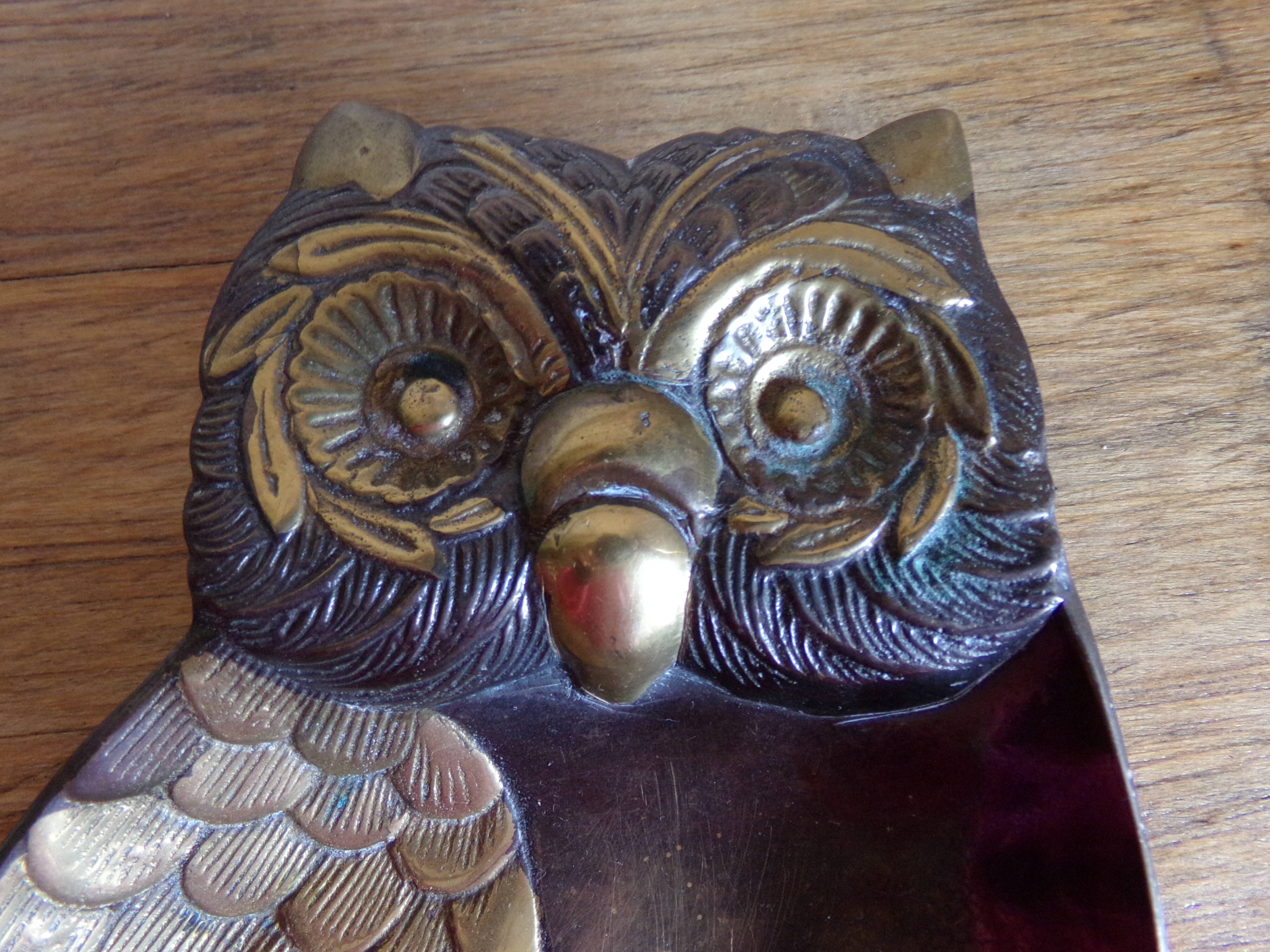 Vide-poche laiton en forme de hibou