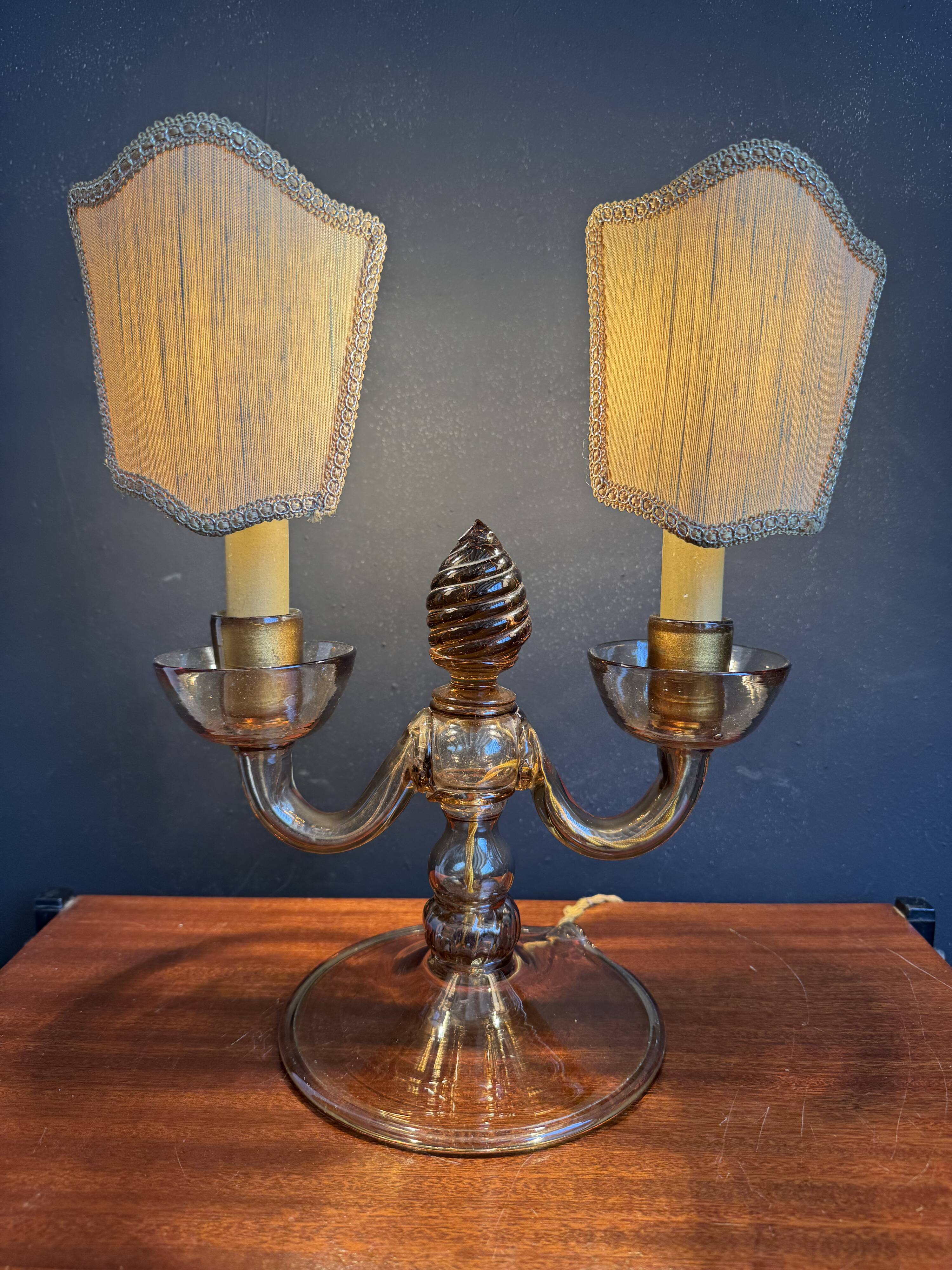 Murano glass candelabrum by Vittorio Zecchin, antique.