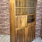 Renovated walnut bookcase, Poland 1958r.