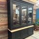 Two-piece cabinet in solid cherry wood