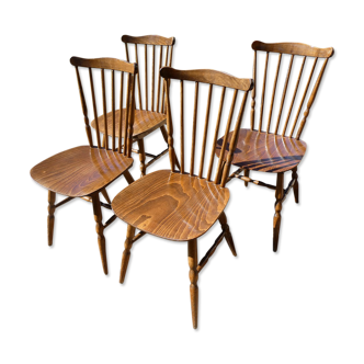 Suite of 4 chairs bistro Baumann model Western