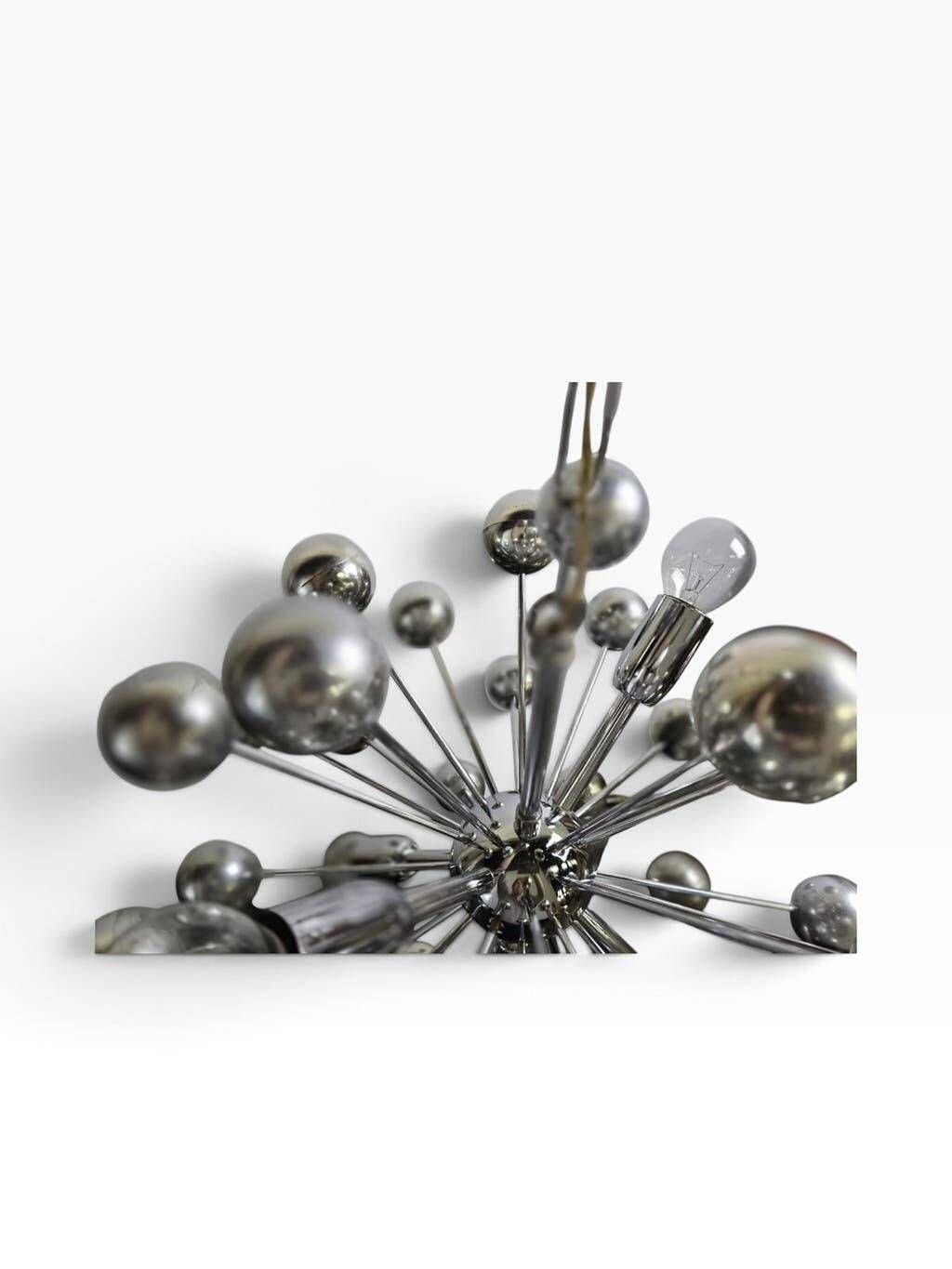 Vintage chrome pendant lamp / sputnik chandelier cosack leuchten