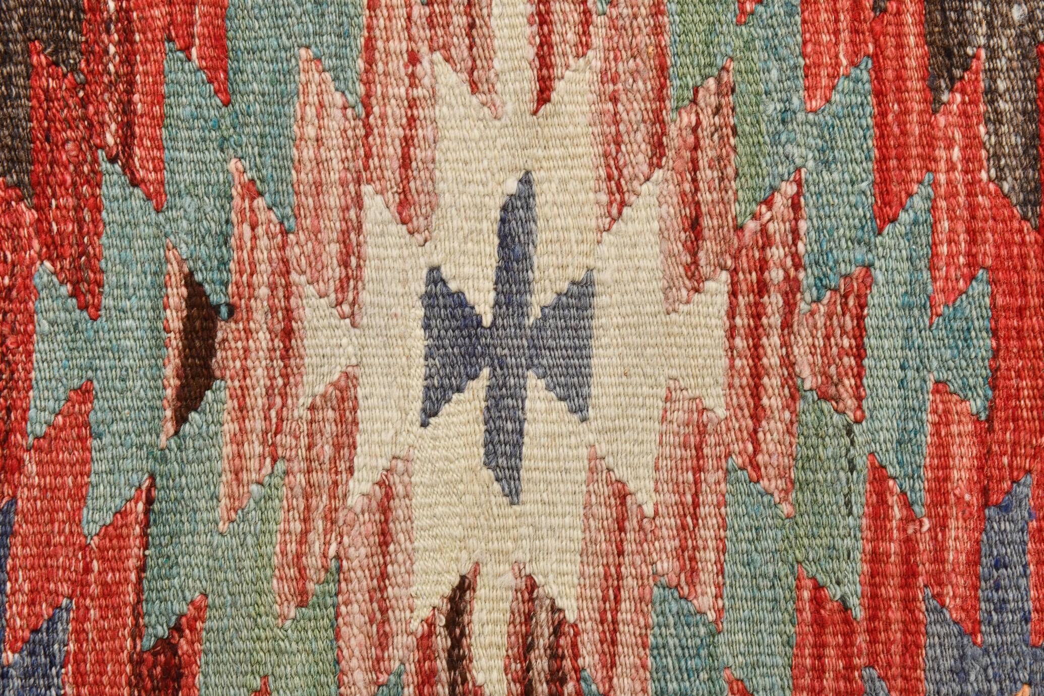 5x9 Faded Color Turkish Vintage Kilim Rug, 141x275Cm Geometric Style Kilim