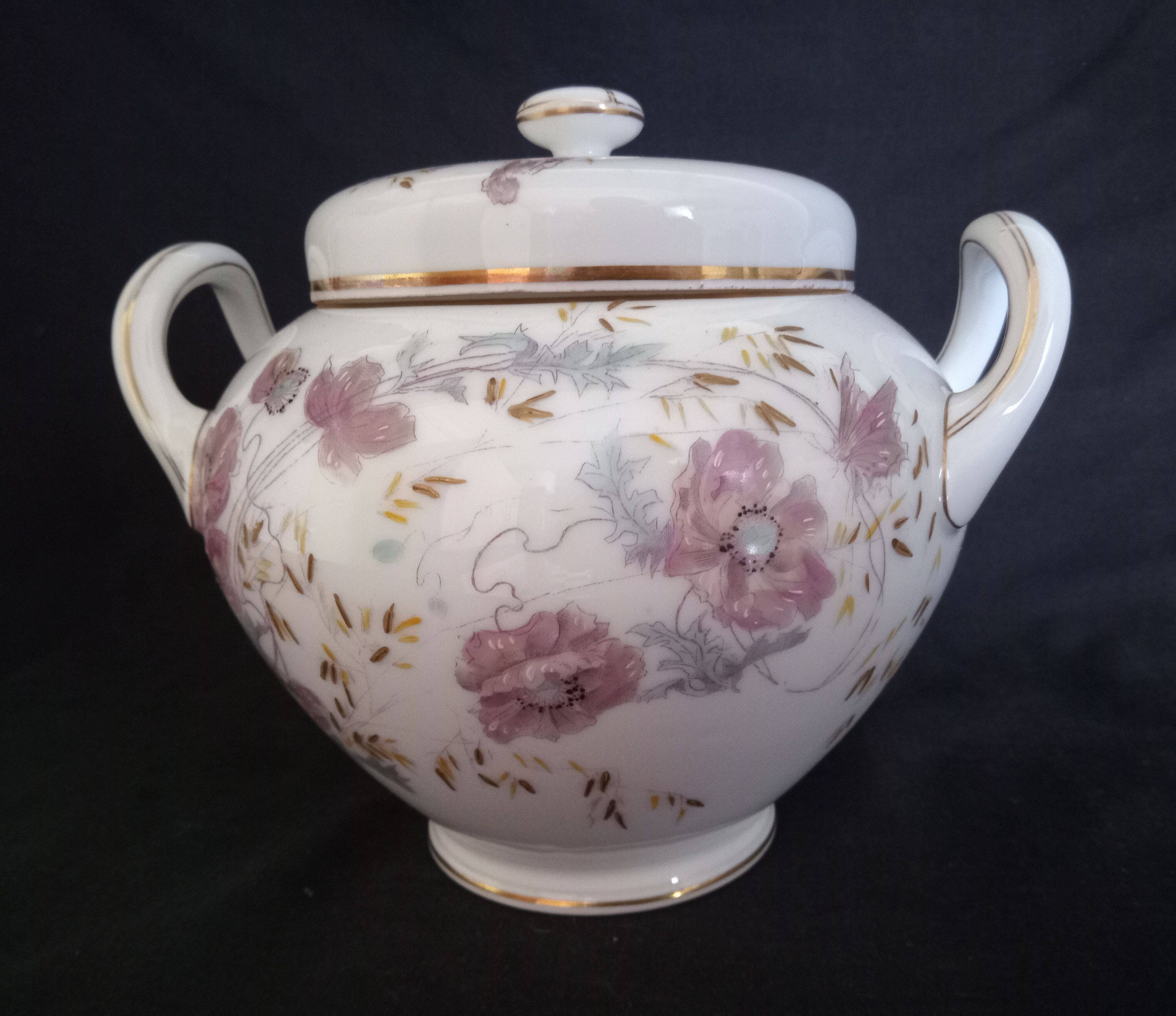 Art Nouveau coffee service for 8 people in Paris porcelain