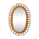 Rattan mirror circa 1960 41x60cm