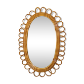 Rattan mirror circa 1960 41x60cm