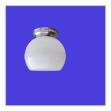 Former bistro ceiling lamp - Half-spherical globe in white opaline - 1950