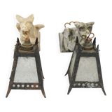 Pair of plaster sconces