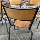 set of 4 industrial school chairs vintage school communities French School chairs Mullca