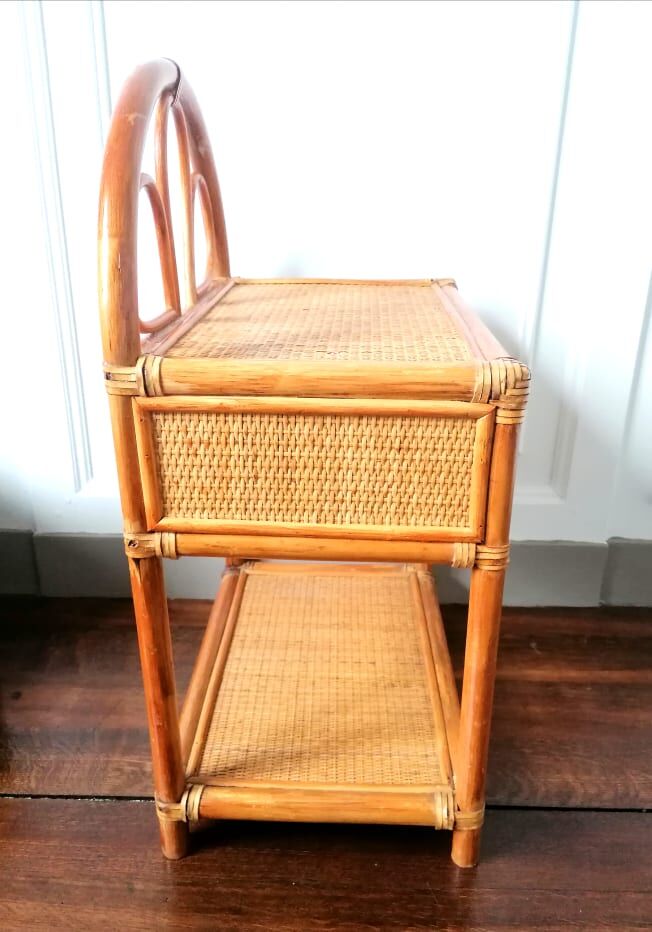 Rattan bedside table 1960